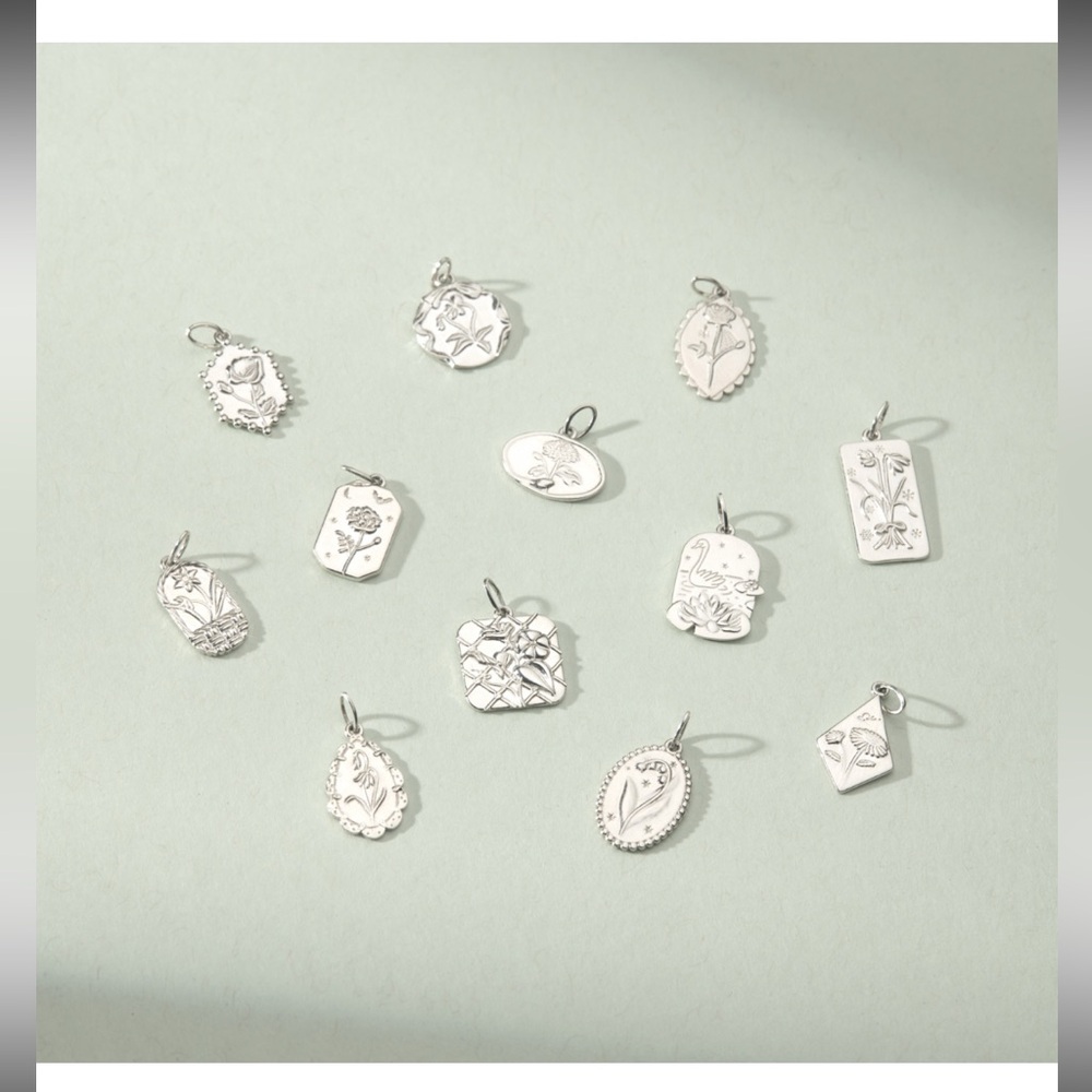 Catbird Silver Water Lily charm